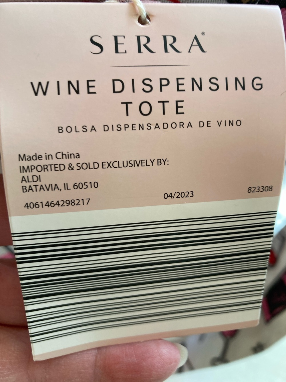 Serra Wine Dispensing Tote Bag - Pink & Red - Picture 2 of 10